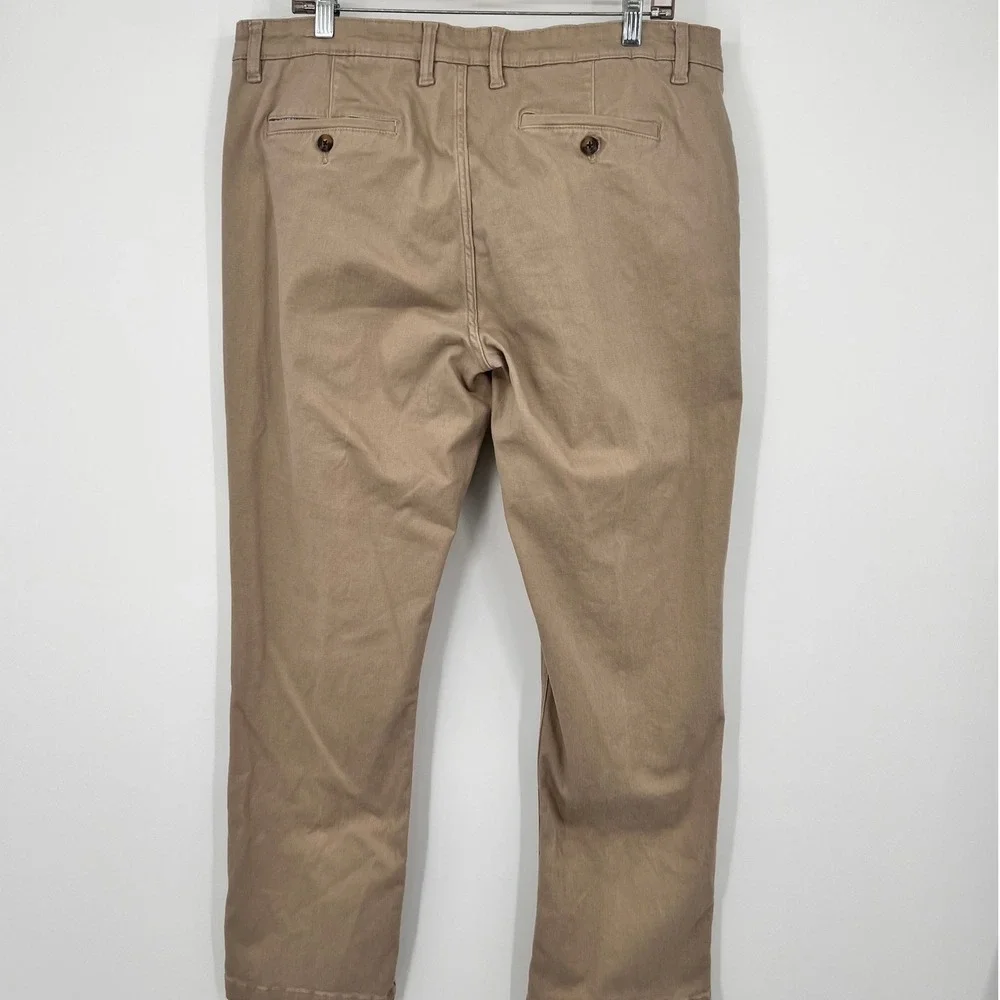 Elliot Mulryan Mens‎ Tan Chino Pants Straight Leg Twill Trousers 36x32 Khaki